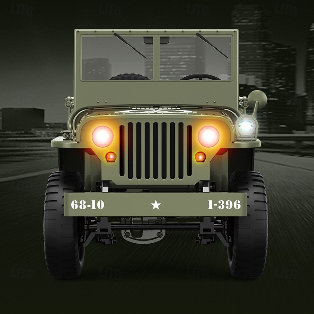 רכב צבאי RC לאסף - ג'יפ וויליס צבאי בסגנון שלט רחוק - דגם מפורט לחובבים וילדים מתנה לחג המולד 2026 - $118.99 –P9