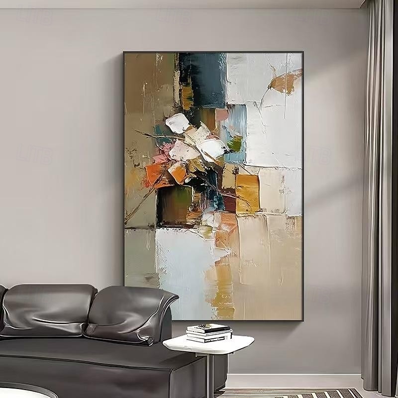 pictură în ulei lucrată manual pe pânză, artă murală, abstract simplu, pentru decor de casă, living, cadru întins, pictură suspendată/pictură rulată fără ramă neîntinsă 2026 - $80.99 –P4