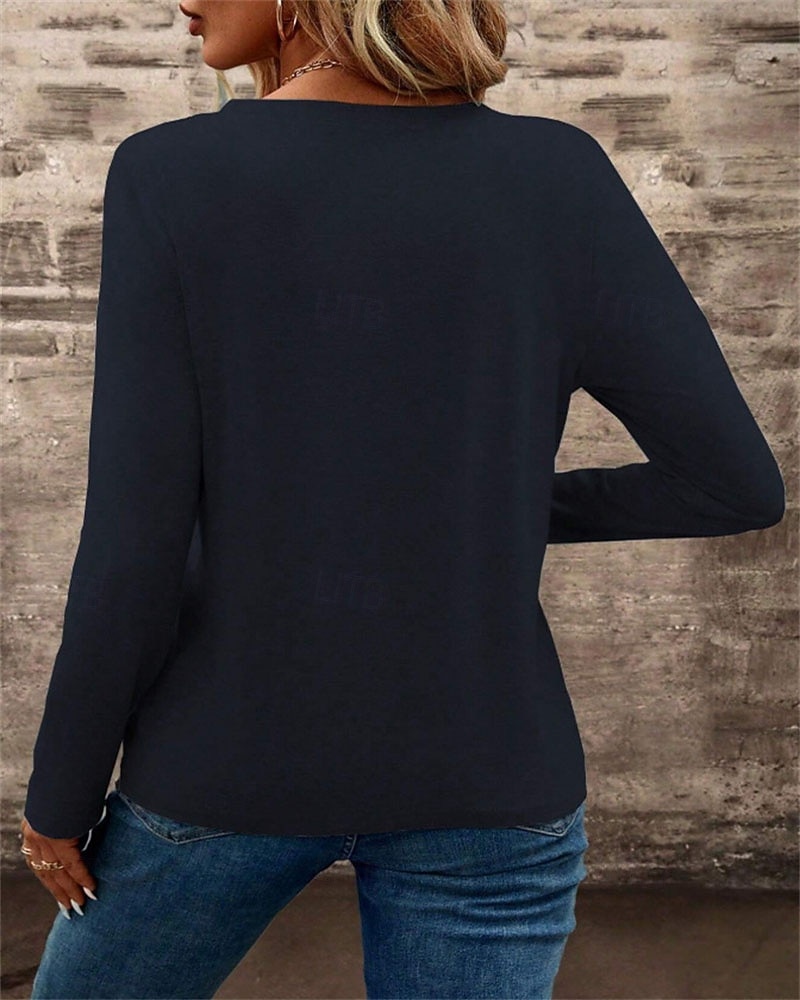 Pentru femei Topuri imbracate Buzunar Culoare solidă Simplu Elegant femei Stilat Manșon Lung În V Topuri obișnuite Zilnic Muncă Ieșire Negru Alb Roz Îmbujorat Trifoi Kaki Toamnă Iarnă 2026 - $25.99 –P4