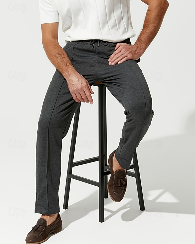 Herre Joggebukser Bukser Plisserte bukser Snorer Lomme Elastisk midje عادي Komfort Sport & Utendørs Daglig Mote Fritid Svart Grå Mikroelastisk 2025 - $32.99 –P2