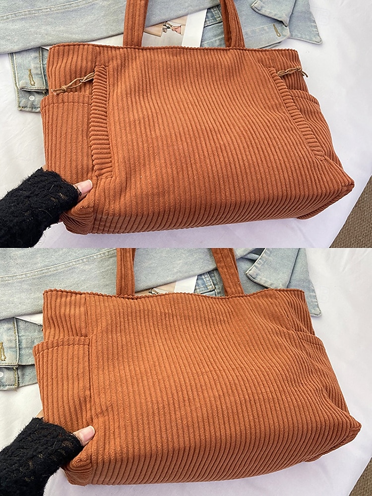 Dammanchesterväska, stor kapacitet, avslappnad vintage-axelväska, lättviktig shoppingväska för resor och arbete för damer 2026 - $18.99 –P6