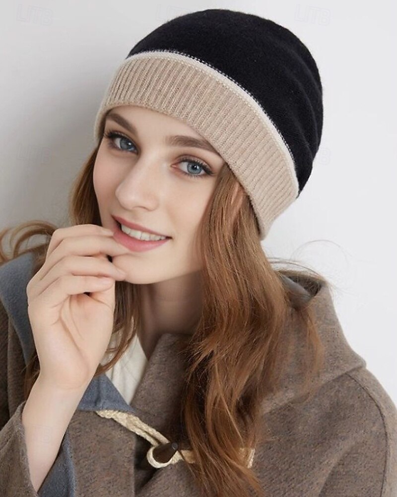 Per donna Cappello a cuffia Caldo cappello invernale Quotidiano Ferie Patchwork A maglia Semplice Casual Caldo Confortevole 1 Pezzo del 2026 a $21.99 –P9