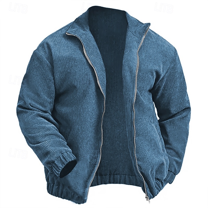 Bărbați Jachetă Corduroy Sacou Vacanță Zilnic Respirabil Buzunar Primăvară Toamnă Simplu Modă Clasic Rever Regulat Negru Albastru piscină Maro Trifoi Cafea Jachete 2026 - $30.99 –P3