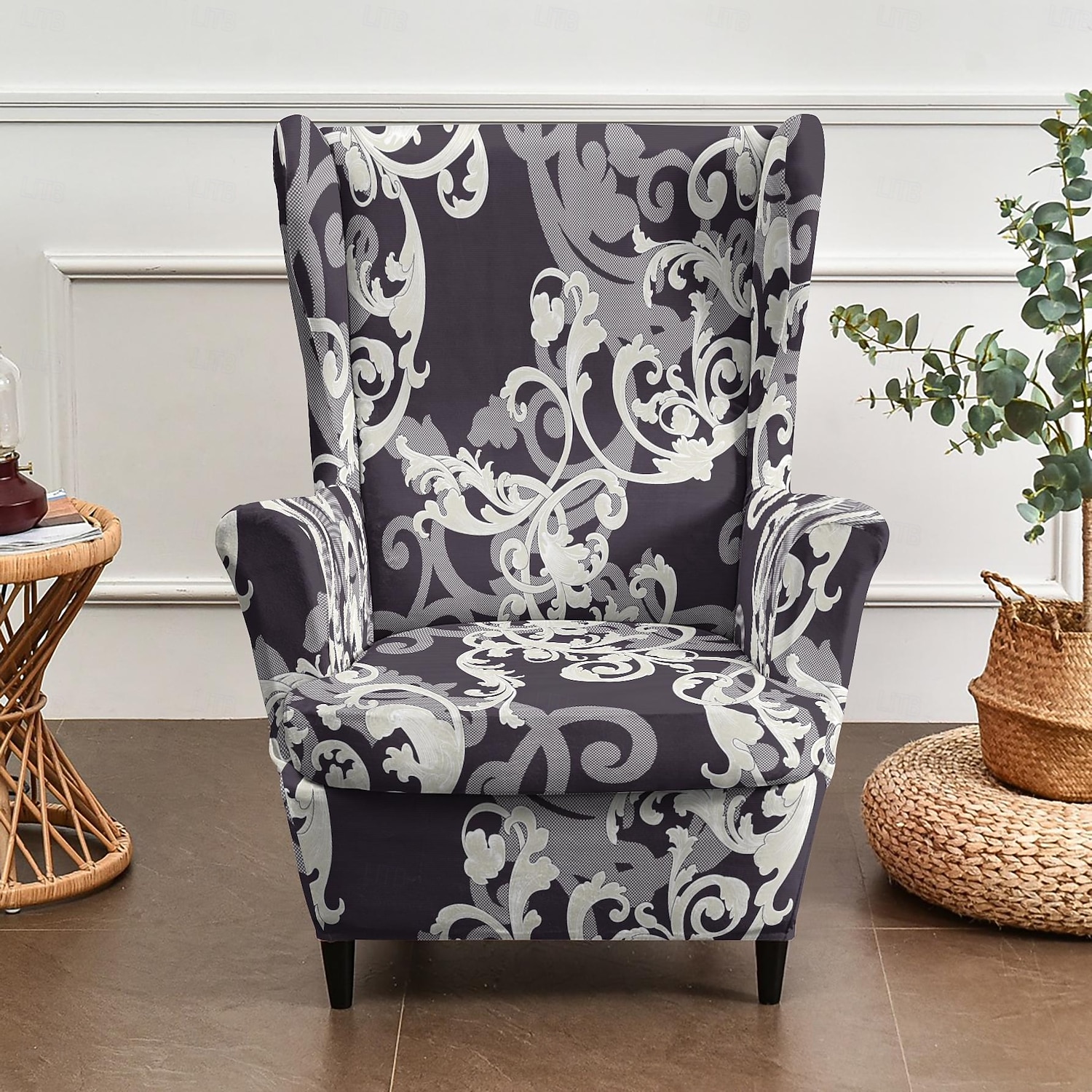 floral, rayado &Fundas para sillones orejeros con estampado geométrico, fundas elásticas de poliéster para sillones, protectores decorativos para muebles 2026 - $47.99 –P3