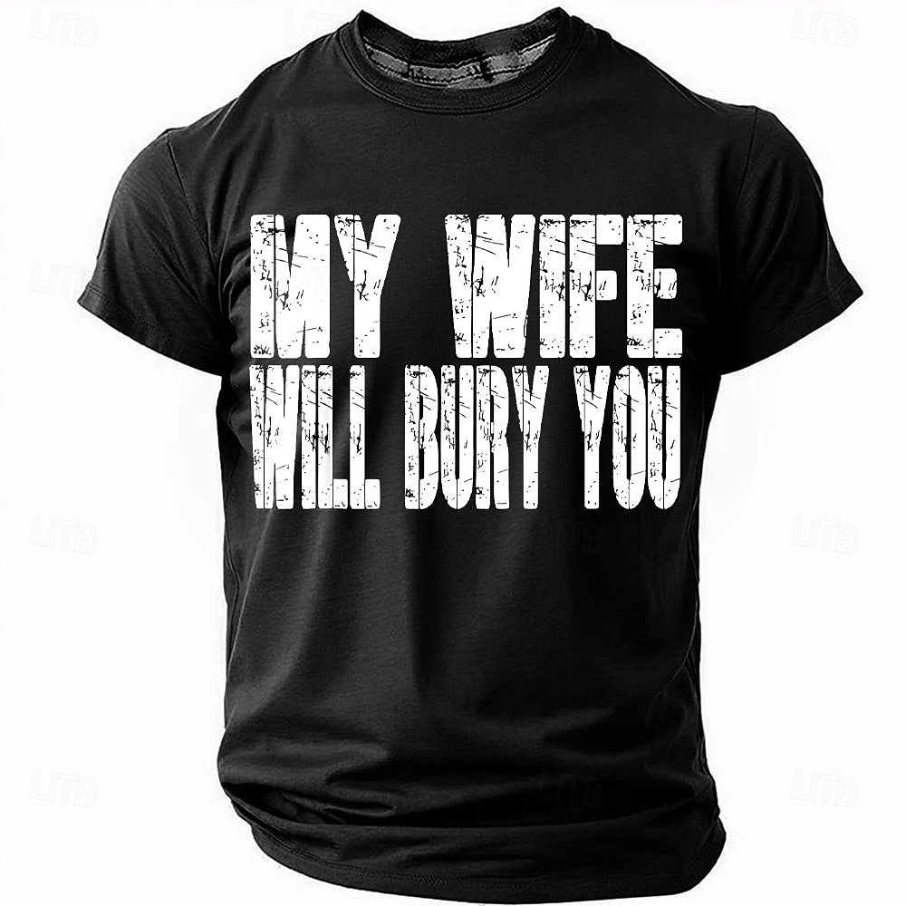 Tricou amuzant cu soțul meu, soția mea te va îngropa, tricou pentru bărbați, idee de cadou sarcastic cu umor de căsătorie pentru soț, tată, iubit 2025 - $19.99 –P2