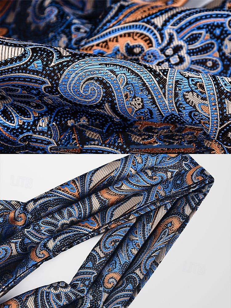Męski szalik z imitacji jedwabiu we wzór paisley na Boże Narodzenie – świąteczny prezent, wiele kolorów, elegancki formalny styl na zimowe przyjęcia i uroczystości 2026 - $18.99 –P7