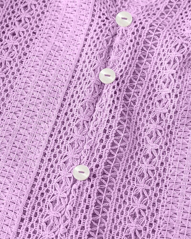 Dam Skjorta Dressiga toppar Ihålig Knappar Slät Elegant damer Stylish Långärmad V-hals Vanliga toppar Dagligen Arbete Helgdag Vit Rodnande Rosa Rubinrött Aprikos Vår Höst 2026 - $35.99 –P22