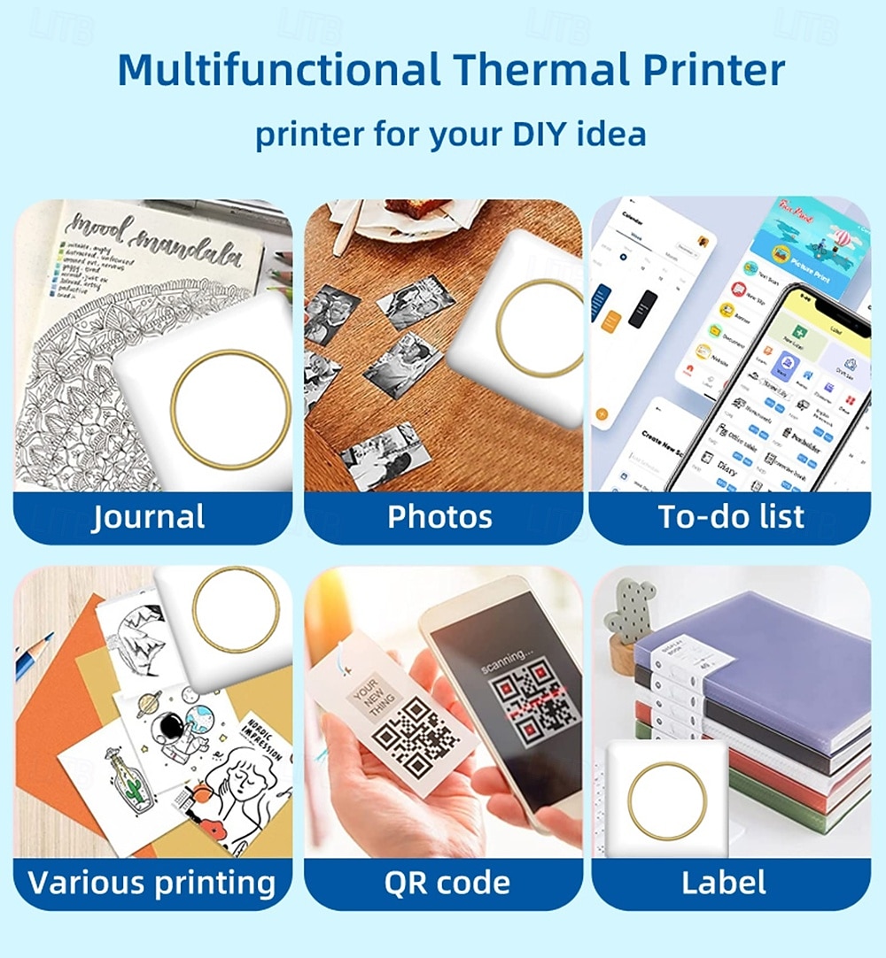 2025 NEW Sticker Printer C20 Fun Print Pod Mini Bluetooth Portable Sticker Maker with Rolls Paper Print Pods Mini Printer 2025 - $25.99 –P9