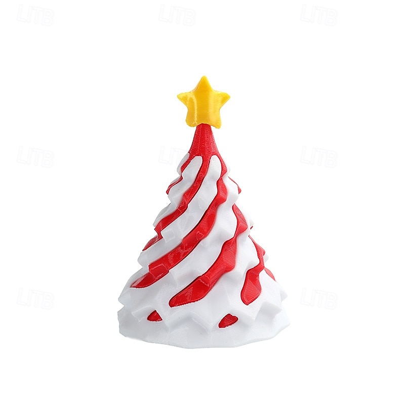 Decorações de árvore de Natal em espiral impressas em 3D - versáteis e giratórias, adequadas para decoração de mesa em casa e no escritório, presente ideal para vários festivais, incluindo Natal e Ano de 2025 por $15.99 –P6