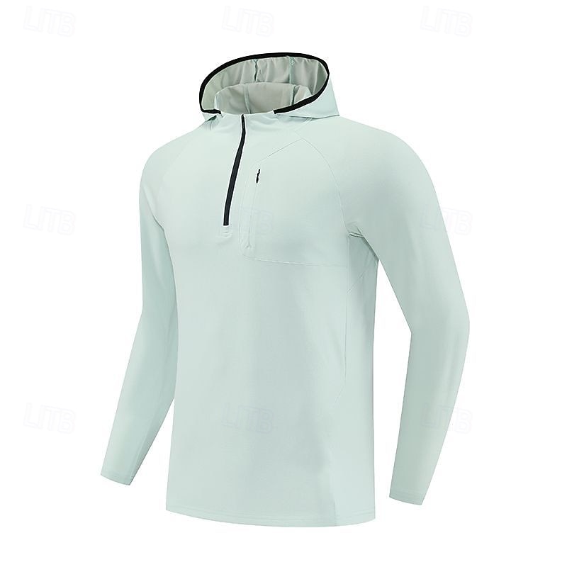 Herr Solid färg T-shirt för jogging Gymtröja Sport topp Höst vinter Huva Långärmad Fritids- Mjuk Andningsfunktion Gym Camping Löpning Träna Yoga Svart Vit Röd Sportkläder Sportkläder 2026 - $32.99 –P5