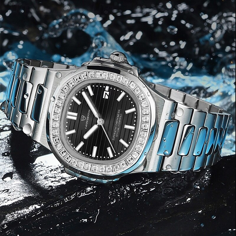 Оригинальные бизнес-часы с алюминиевым браслетом модные мужские часы с водонепроницаемостью IPX7 светящийся календарь повседневные кварцевые спортивные часы в коробке 2026 - $18.99 –P1