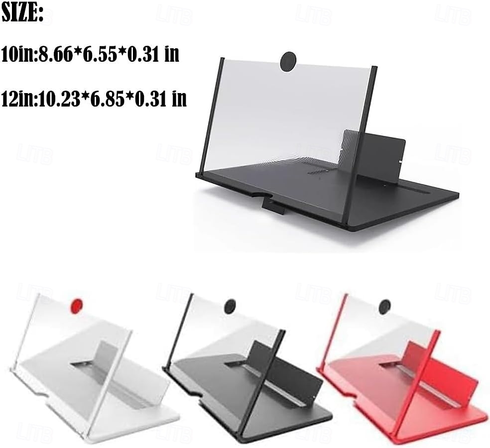 10/12-дюймовый изогнутый 3D-увеличитель для экрана телефона со складной подставкой — портативный многофункциональный объектив для фильмов и игр &видеозвонки, совместимые со всеми смартфонами 2025 - $7.99 –P10