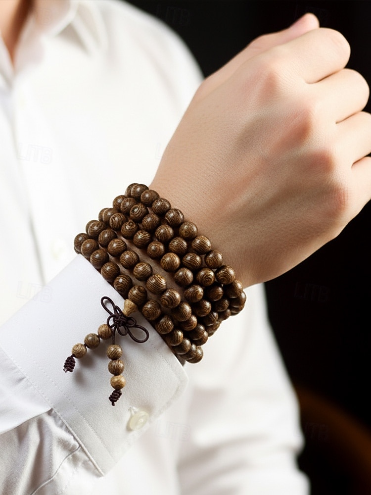 Bracelet de perles en bois multicouche pour homme, bracelet de prière mala vintage, bijoux fantaisie multicolores, cadeau de Noël unique pour un usage quotidien et les fêtes de 2026 ? $9.99 –P3