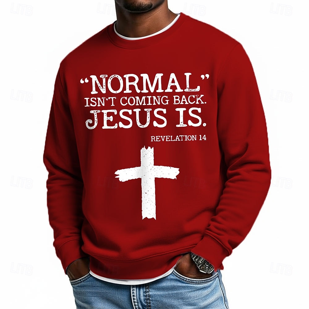 Per uomo Gesù Fede Felpa Moda Quotidiano Casual Manica Lunga Girocollo Casa Sport all'Aperto Abbigliamento casual alla moda Blu chiaro Nero Rosso Blu Viola chiaro Girocollo 3D Tutte le stagioni del 2026 a $28.99 –P2
