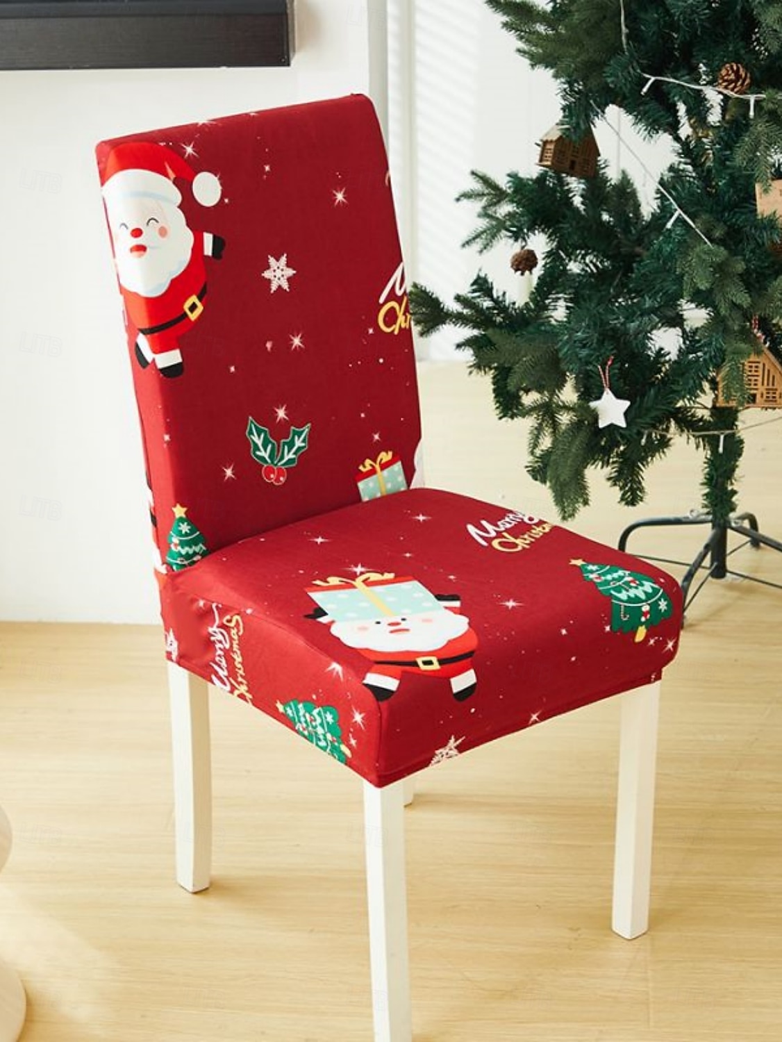 1/2/4PC/6PC Christmas Milk Silk Printed Chair Cover – Decorative, Anti-Slip & Dustproof Slipcover, Soft Stretch Fabric for All Seasons 2025 - $29.99 –P14