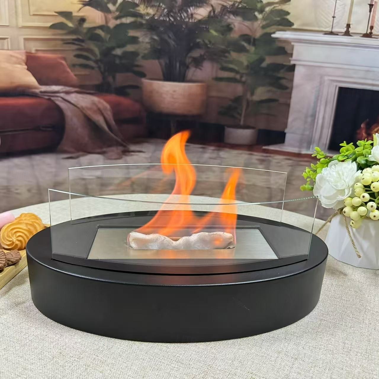 feu de table cheminée de table alcool à friction avec pare-flamme de 2025 ? $75.99 –P10