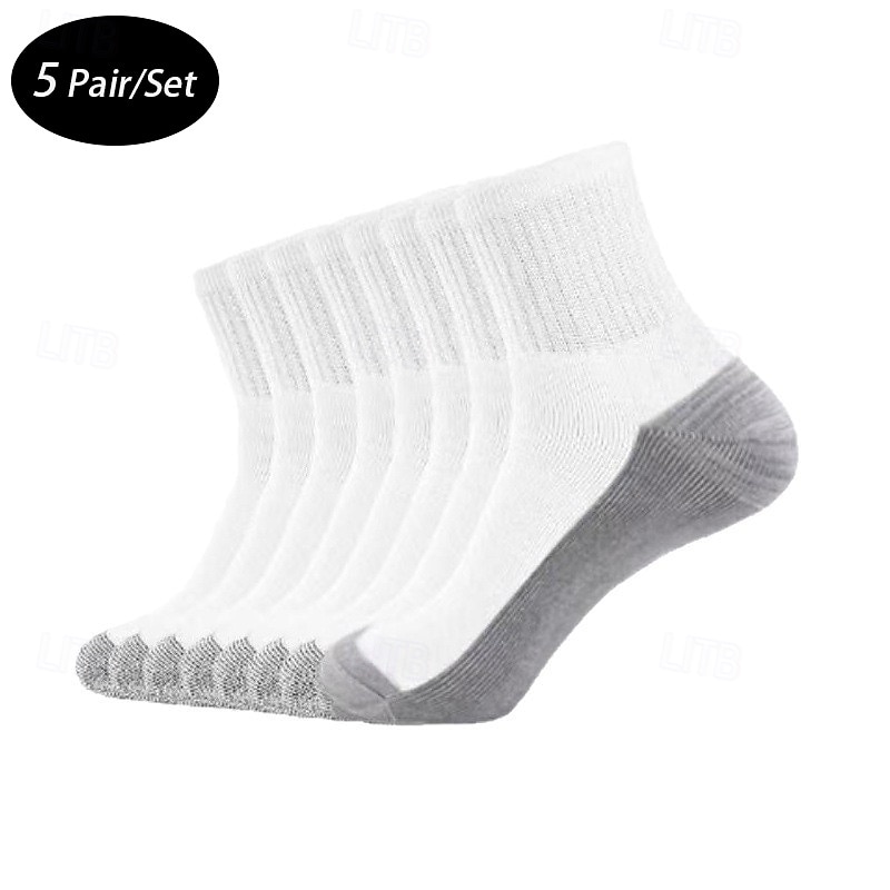 Муж. 5 пар Мульти пакеты Носки Носки для бега Повседневные носки Черный Белый Цвет Контрастных цветов Отпуск Для занятий спортом Повседневные Классический Средней плотности Весна Осень 2026 - $3.99 –P1