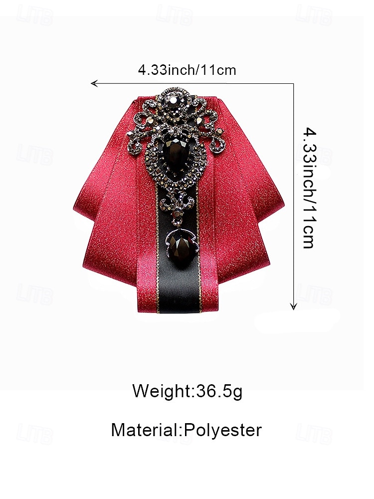 Heren kerststrik met diamantaccent - elegant satijnen lint met zwarte edelsteendetails voor formele feestdagen, verkrijgbaar in meerdere kleuren 2026 - $11.99 –P6