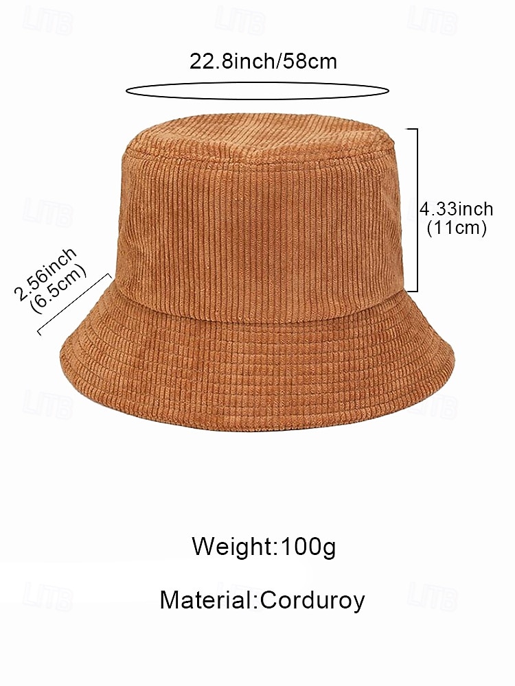 Women's Corduroy Bucket Hat, Cozy Winter Fisherman Cap for Christmas Holiday Outfits, Warm Retro Style Hat for Outdoor Strolls & Festive Gatherings 2026 - $11.99 –P10
