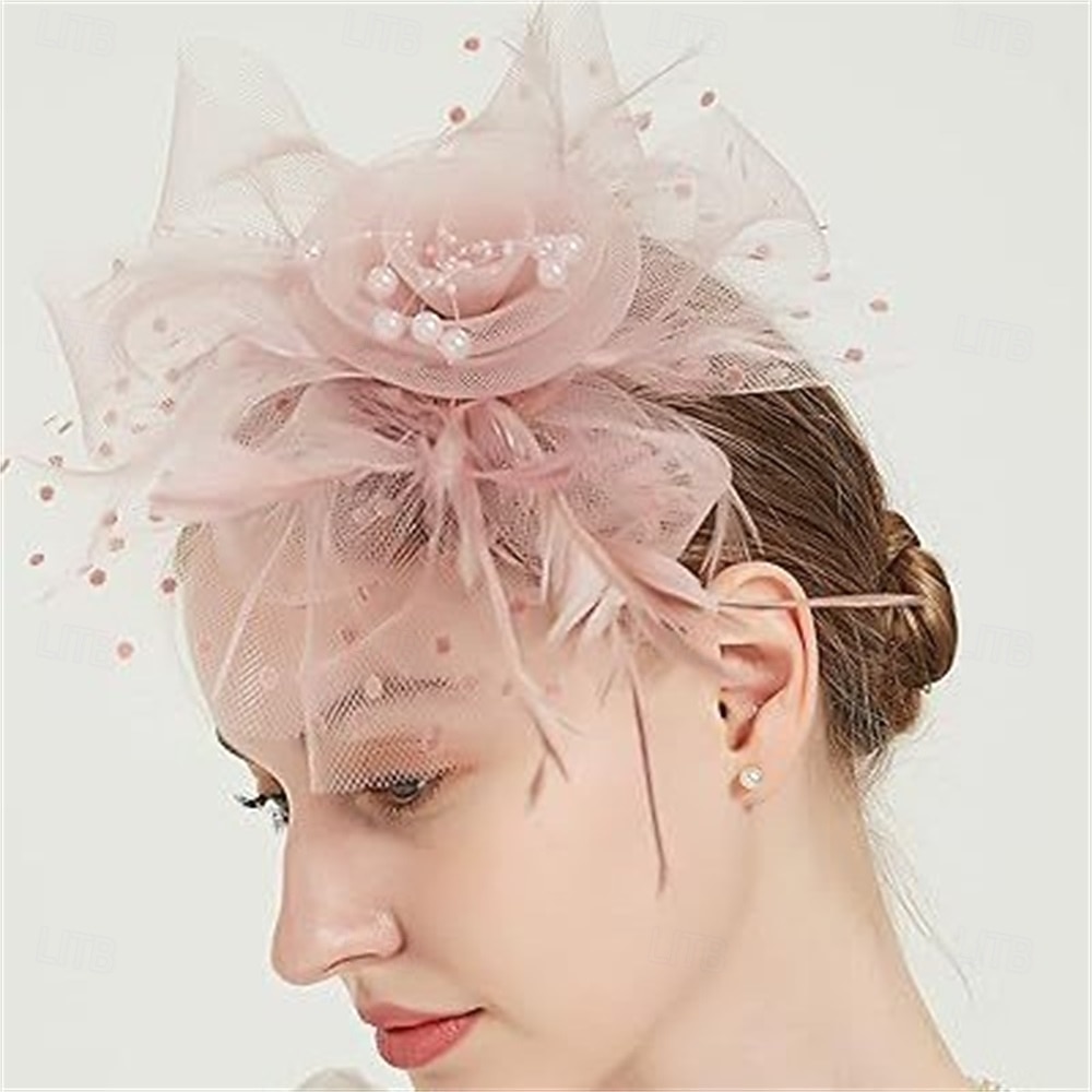 fascinators Tyll Fedora Bryllup Te Fest Hesteløp cocktail Elegant Årgang Enkel Med Fjær Hodeplagg Hodeplagg 2026 - $17.49 –P1