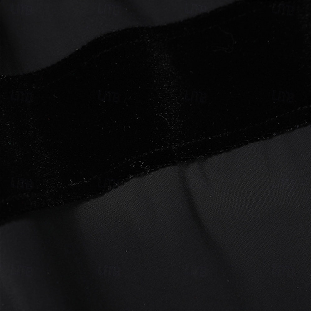 abito da ballo da sala con maniche trasparenti per donna - abito a trapezio con maniche lunghe e dettagli in velluto per competizioni, eventi di ballo latino e danza - nero del 2026 a $148.99 –P8