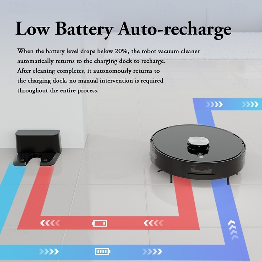 Sweeping and Mopping Robot Combo with LiDAR Navigation APP Operation Smart Mapping No-Mop Zones and Invisible Wall Settings Auto Charging Long-Lasting Battery Life 3500Pa Powerful Suction 2025 - $262.49 –P4
