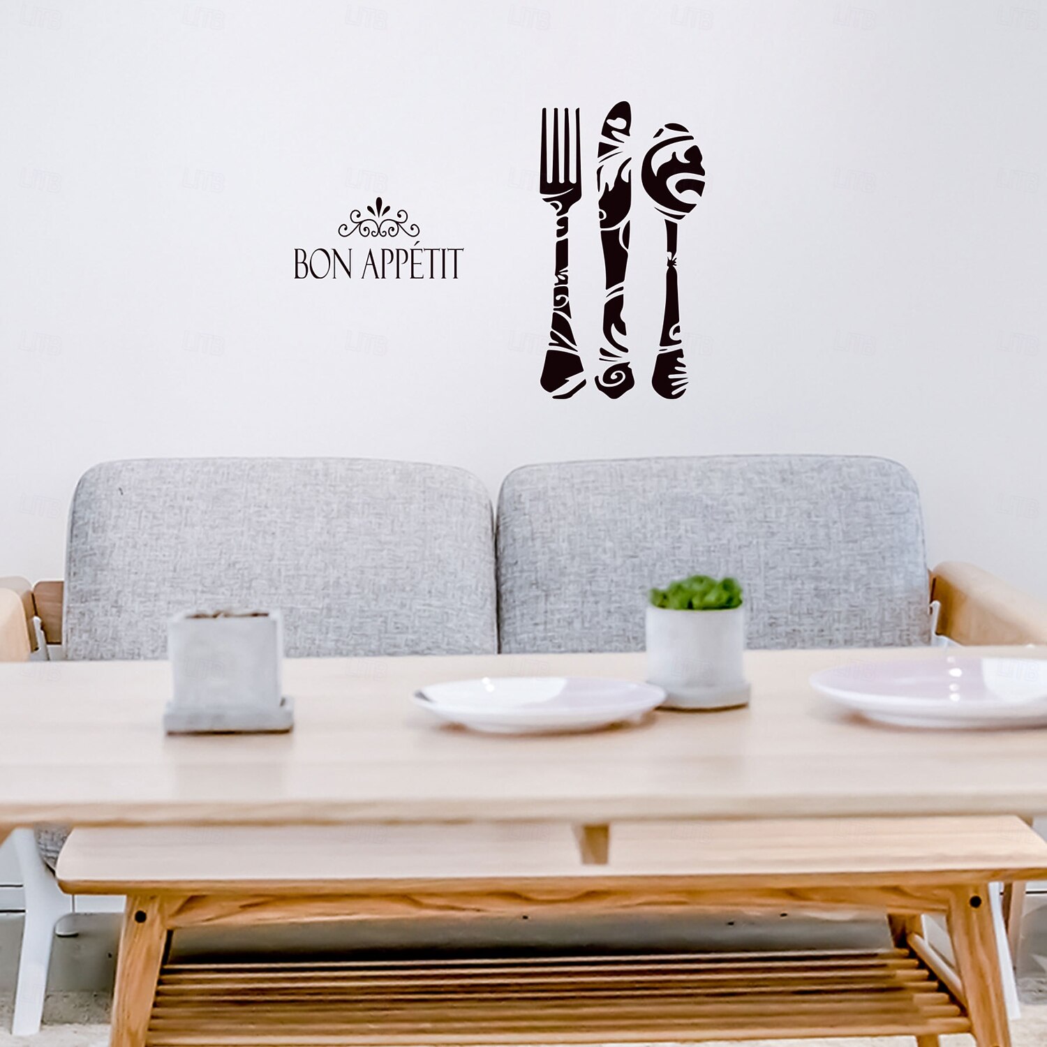 veitsi ja haarukka seinätarra bon design perhekeittiö inspiroiva lainaus irrotettava seinätarra ruokasaliin ravintolakeittiön seinän sisustus luova tausta koti koristeellinen taidetarvikkeet 2026 - $10.49 –P2