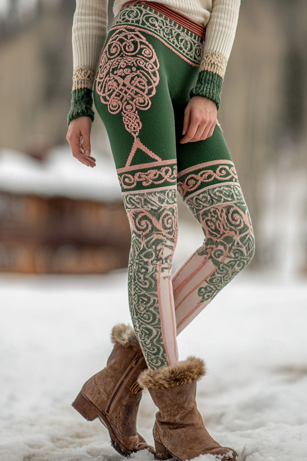 Leggings Boho Viking da donna Foderati in fleece Vacanza Stile Etnico Vintage Full Length Alta Vita Motivo Geometrico Stampa 3D Termici Caldi Resistente al Vento Confortevoli Elasticizzati Quotidiani del 2026 a $37.99 –P2