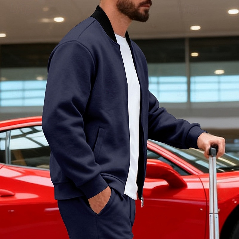 Homens jaqueta leve Jaqueta casual Férias Diário Respirável Bolsos Primavera Outono Bloco de cor Moda Clássico Colarinho Chinês Padrão Preto Amarelo Vermelho Azul Marinha Azul Royal Casaco de 2026 por $19.99 –P9