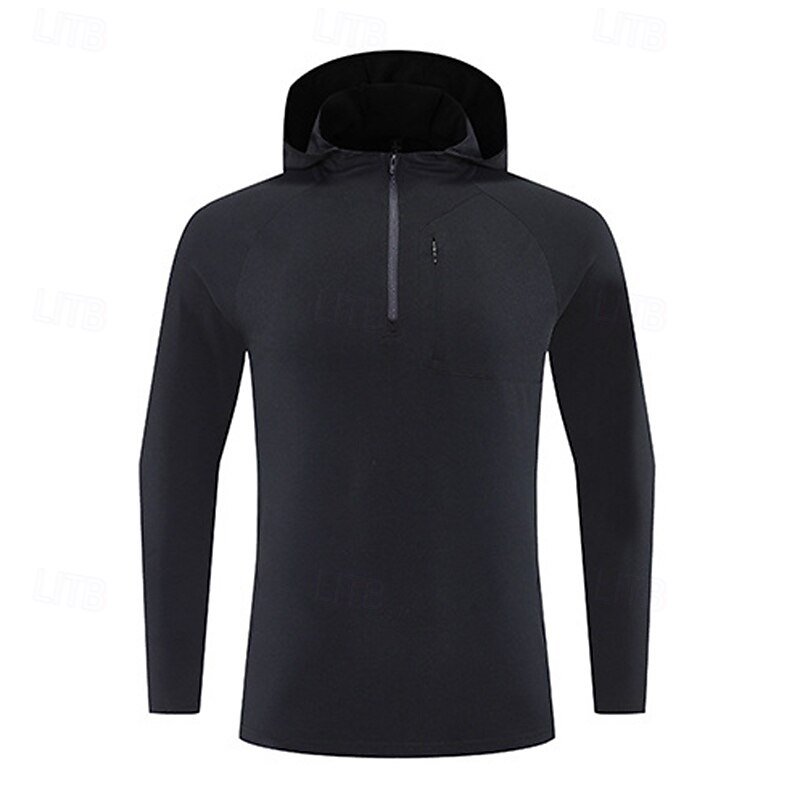 Herr Solid färg T-shirt för jogging Gymtröja Sport topp Höst vinter Huva Långärmad Fritids- Mjuk Andningsfunktion Gym Camping Löpning Träna Yoga Svart Vit Röd Sportkläder Sportkläder 2026 - $32.99 –P15