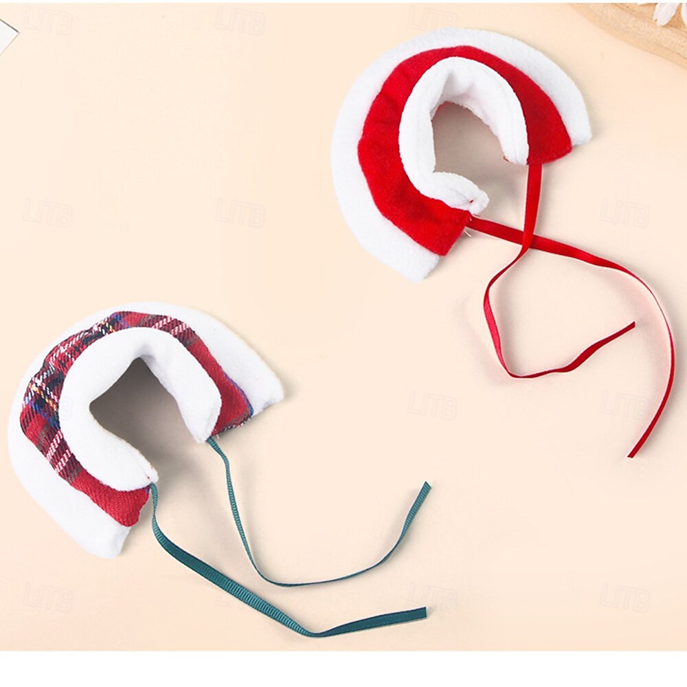 Lindo conjunto navideño para mini mascotas: capa blanca con ribete de piel y mangas a cuadros. &Accesorio de estrella para hámsteres &animales pequeños 2025 - $12.49 –P9