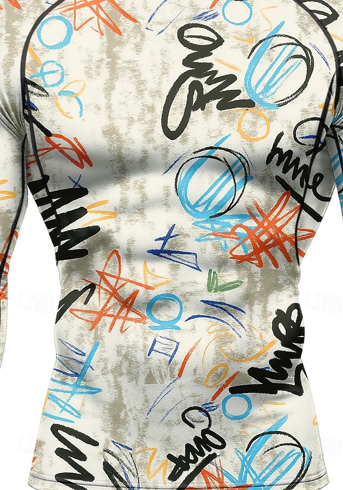 Per uomo Maglia a compressione Maglia da corsa Stampa 3D Manica Lunga Livello Base Astratto Asciugatura Rapida Compressione Elasticizzato Traspirante Allenamento in Palestra Allenamento attivo del 2025 a $20.99 –P3