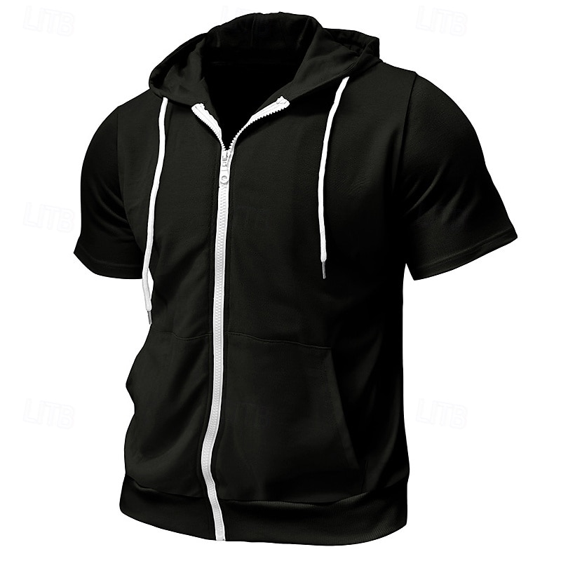 Men's Hoodie Full Zip Hoodie Black Pink Wine Purple Fuchsia Hooded Plain Drawstring Pocket Sports & Outdoor Daily Holiday Polyester Streetwear Basic Casual Summer Spring Clothing Apparel Hoodies 2026 - $36.99 –P6