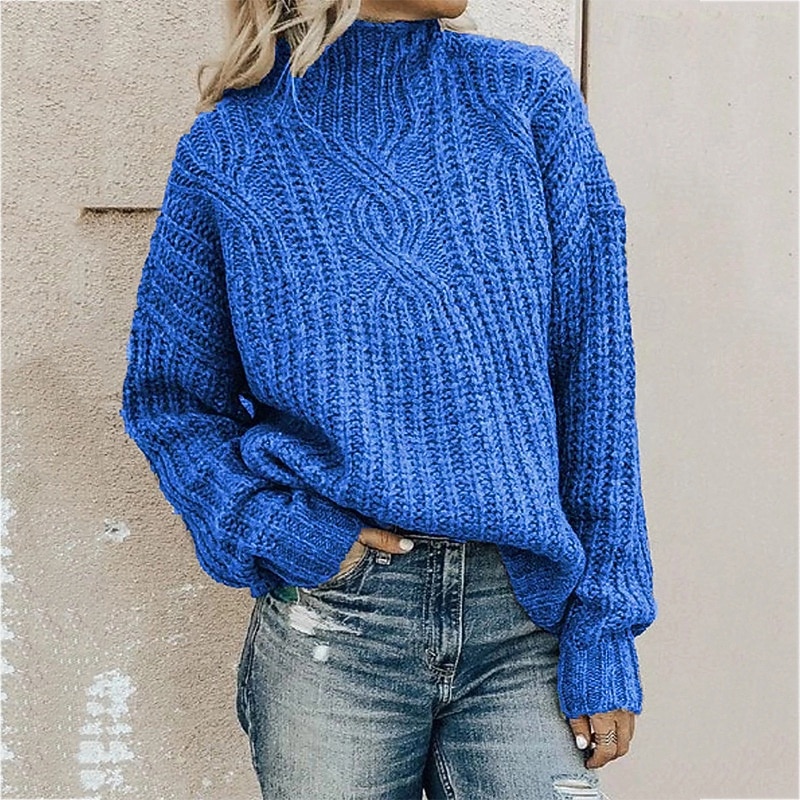 Pentru femei Pulover Plover Elegant Modă Șic Stradă Culoare solidă Guler Pe Gât Peteci Tricotat Imprimeu Manșon Lung Topuri obișnuite Tricotat În aer liber Zilnic Concediu Negru Alb Toamnă Iarnă 2026 - $26.99 –P5
