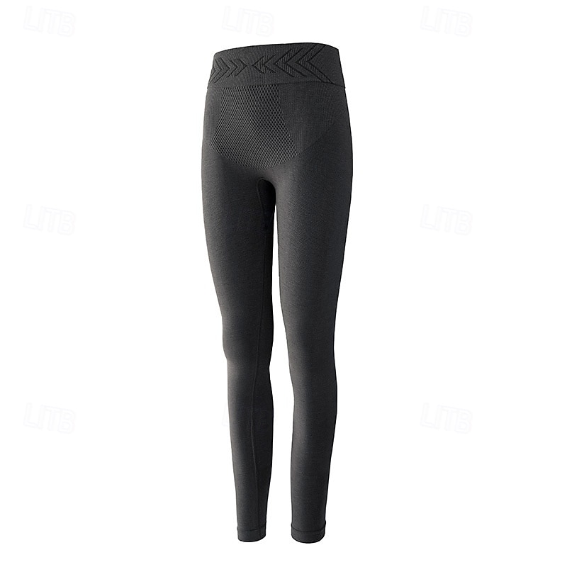 Women's Base Layer Bottom Thermal Underwear High Waist Outdoor Running Fitness Bottoms Solid Color Light Coffee Black Red Winter Sports Activewear 2026 - $15.49 –P2