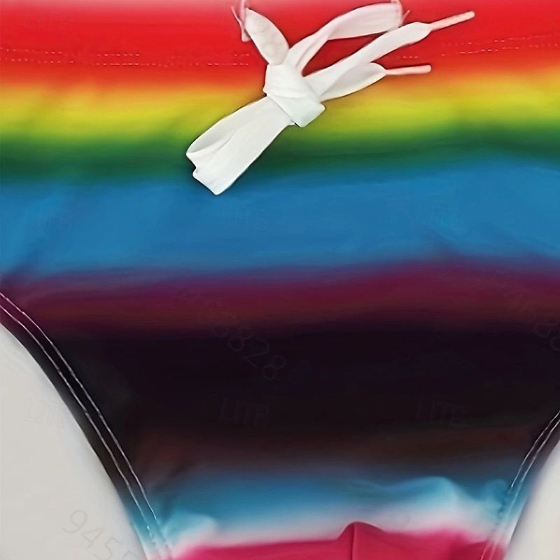 Муж. Плавки-стринги Нижнее белье Плавки Градиент Кулиска Стреч Дышащий Нижняя часть Серфинг Бикини Дайвинг Лето 2026 - $10.49 –P4