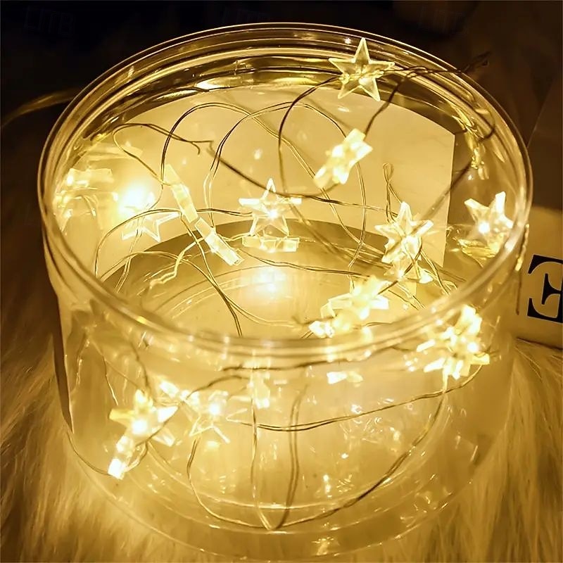 Guirlande lumineuse de Noël en fil de cuivre, 2 m, 20 LED, alimentée par piles, pour Noël, la Saint-Valentin, un mariage, un arbre, une décoration d'intérieur, un éclairage de vacances de 2025 ? $12.99 –P5