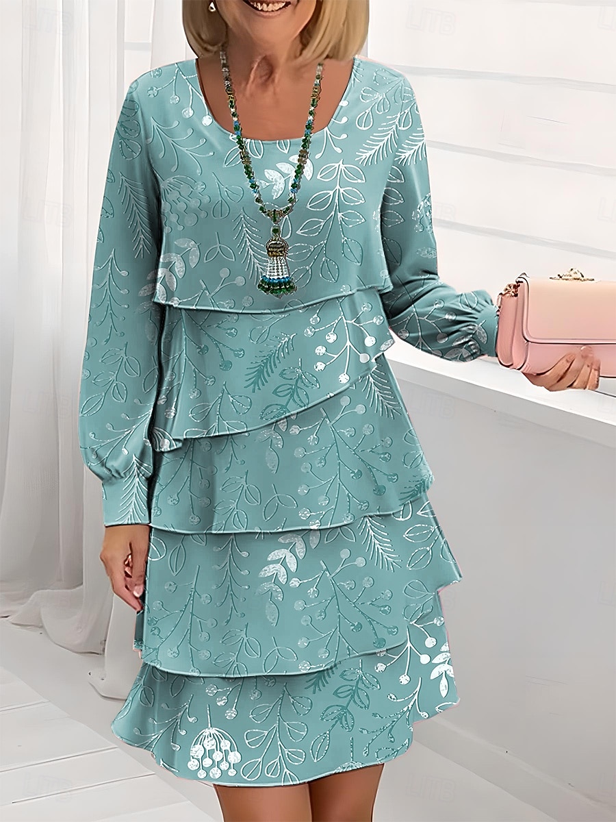 Mujer Mini vestido Vestido de una línea Vestido en Capas Elegante