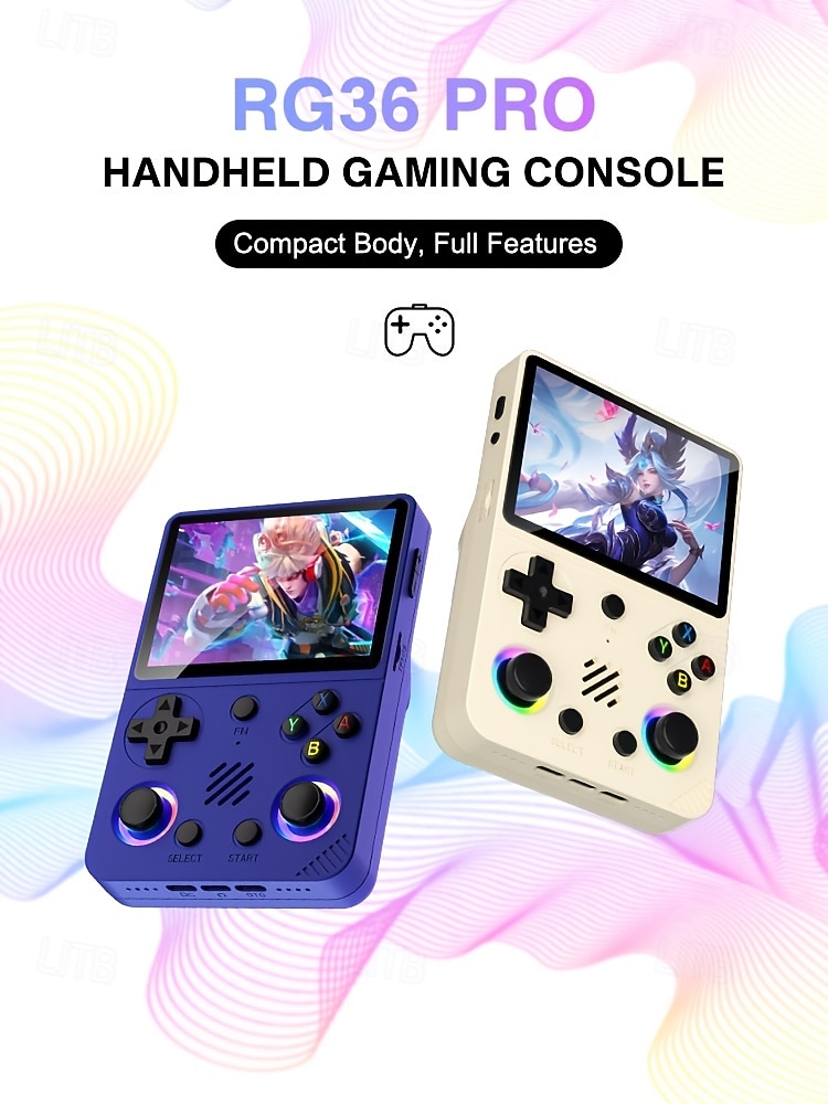 Портативная игровая консоль RG36 PRO профессиональный игровой чип 64GB TF карта 3.5 дюйма IPS экран высокой четкости двойные 3D стика и кнопки RGB цветная подсветка ретро-дизайн Подарок на День 2026 - $65.99 –P1