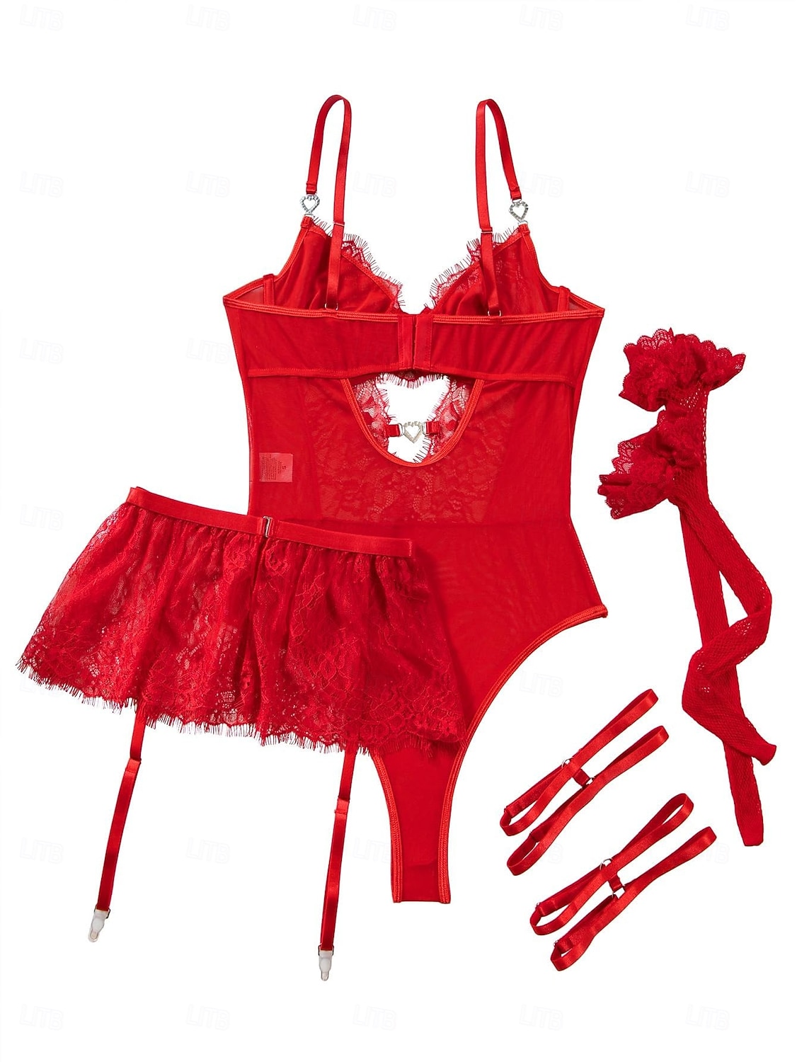 Set Babydoll Lingerie Teddy Bodysuit Collant a Rete con Accessori Donne Lingerie in Rete e Pizzo Elegante Indumento Notturno Adulti Casa Vestire Regalo di San Valentino per Lei del 2026 a $25.99 –P7
