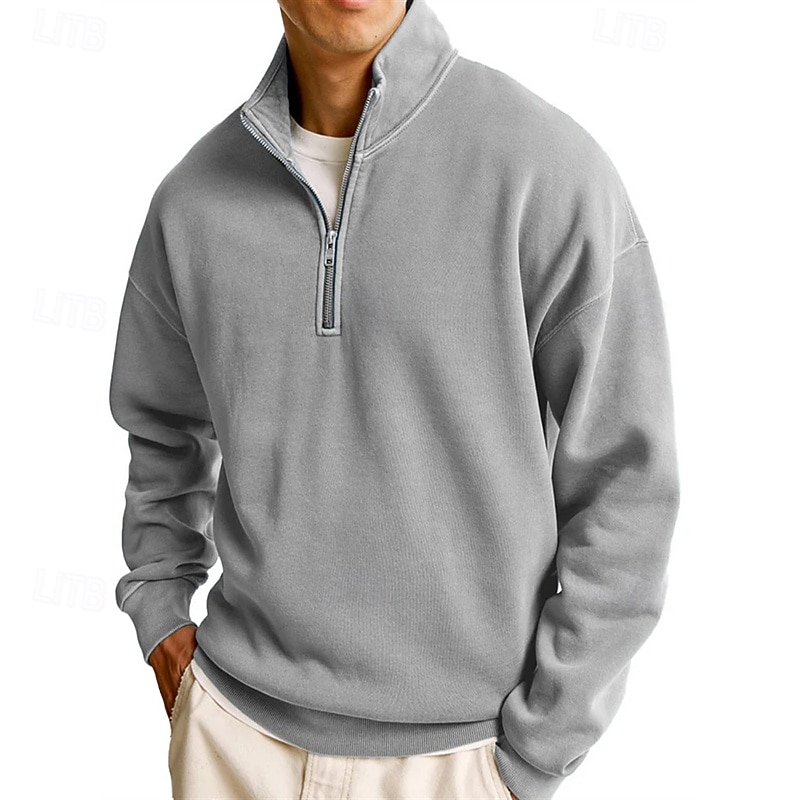 Homens Moletom Estacionar Moletom com zíper Azul Claro Colarinho Clerical Meio Zíper Tecido Zíper Casual Diário Desportos e Ar livre Roupa de rua Legal Roupa de Esporte Primavera & Outono Roupa de 2026 por $28.99 –P1