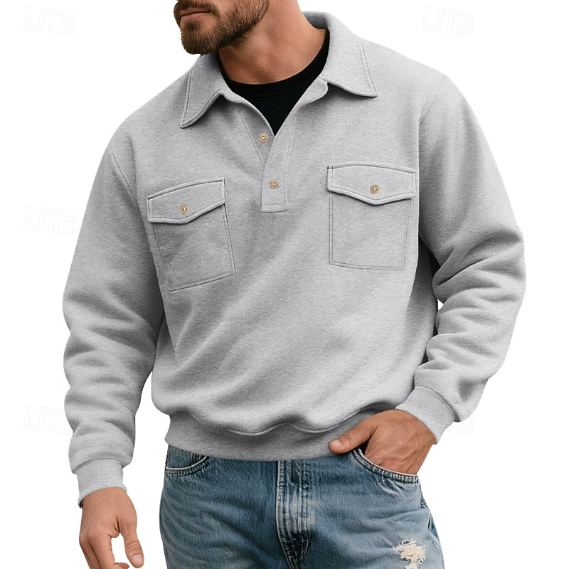Hombre Sudadera Gris Claro Diseño Plano Bolsillo Diario Deporte Festivos Poliéster Ropa de calle Básico Casual Primavera & Otoño Ropa Sudaderas con capucha Sudaderas Manga Larga 2026 - $24.99 –P1