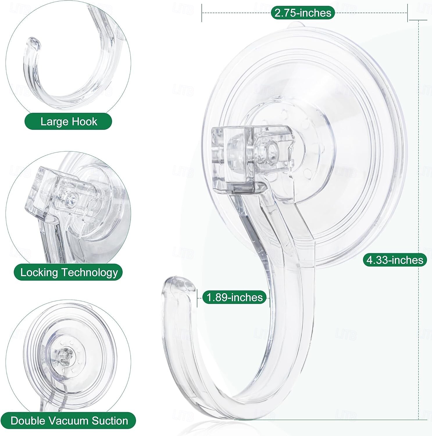 4 ganci a ventosa per ghirlande: resistenti, reggono fino a 8,2 kg (18 libbre), ganci grandi da 1,8 pollici, ideali per ghirlande di Halloween e Natale, non richiedono attrezzi, non danneggiano porte del 2026 a $13.99 –P5