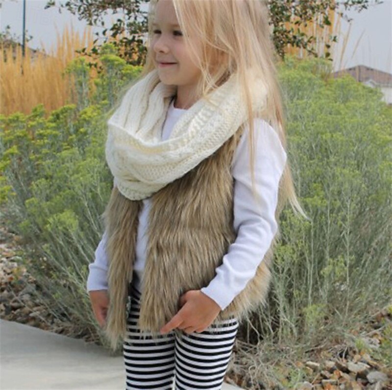 Kids Girls' Faux Suede Vest Vest Coat Solid Color Neutral Keep Warm School Coat Outerwear 4 years+ Fall Camel 2026 - $17.49 –P2