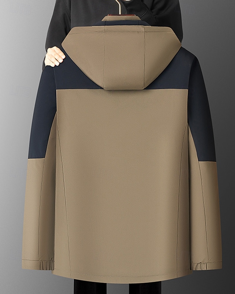 Herren Softshelljacke Wanderjacke Fleecejacke Thermojacke Winter Draussen Patchwork Thermik Winddicht Oberteil Dunkelgrau Khaki 2025 - $46.99 –P5