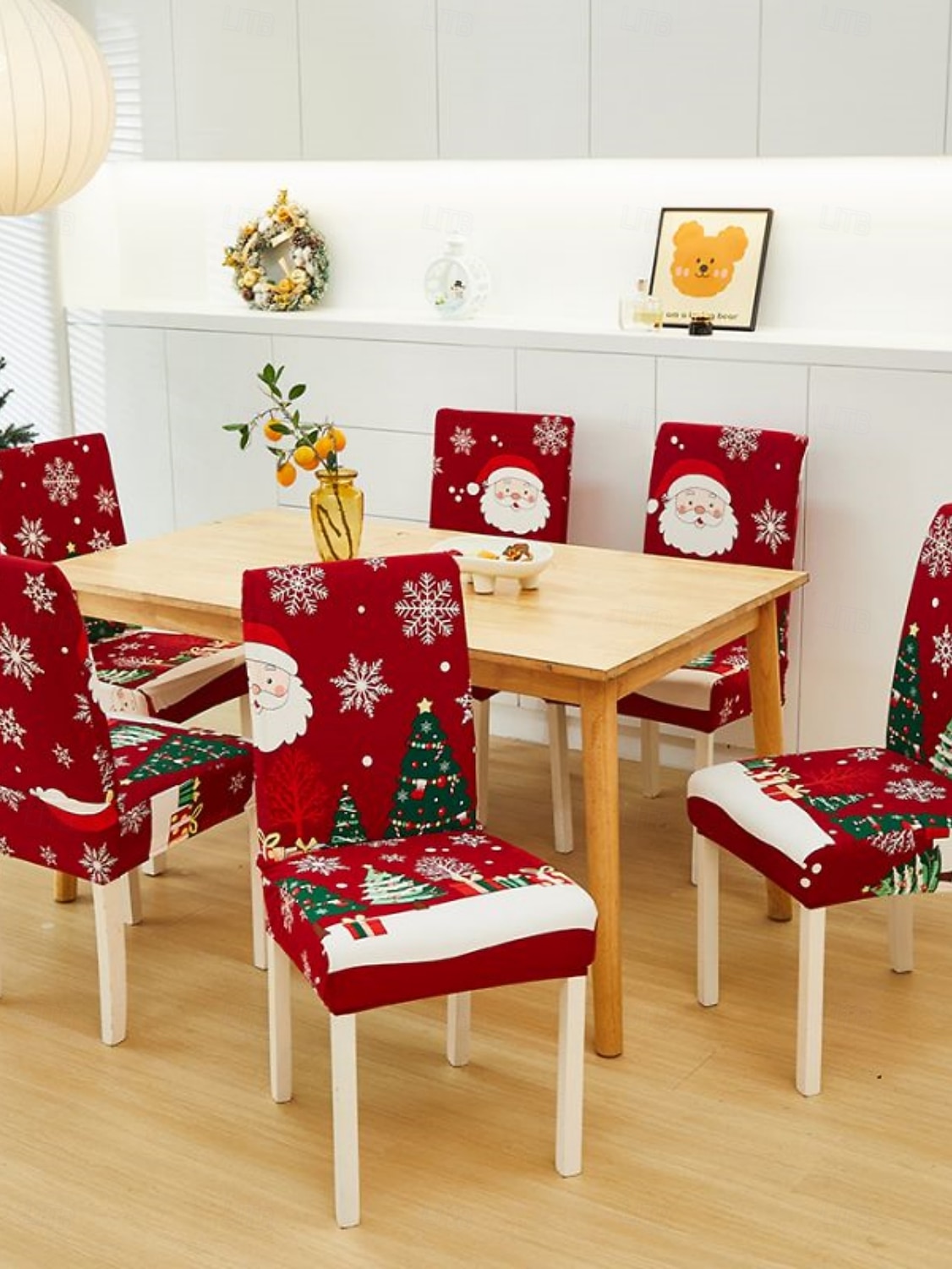 1/2/4PC/6PC Christmas Milk Silk Printed Chair Cover – Decorative, Anti-Slip & Dustproof Slipcover, Soft Stretch Fabric for All Seasons 2025 - $29.99 –P4