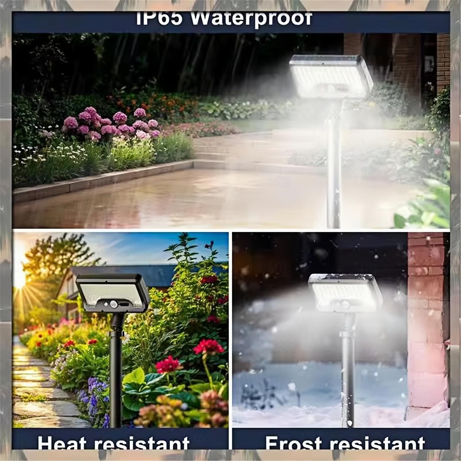 92led Tri Color Switching Solar Lawn Light Motion Sensor Channel Light Usb Power Supply Adjustable Angle Garden Courtyard Lighting  1PC 2025 - $35.99 –P6