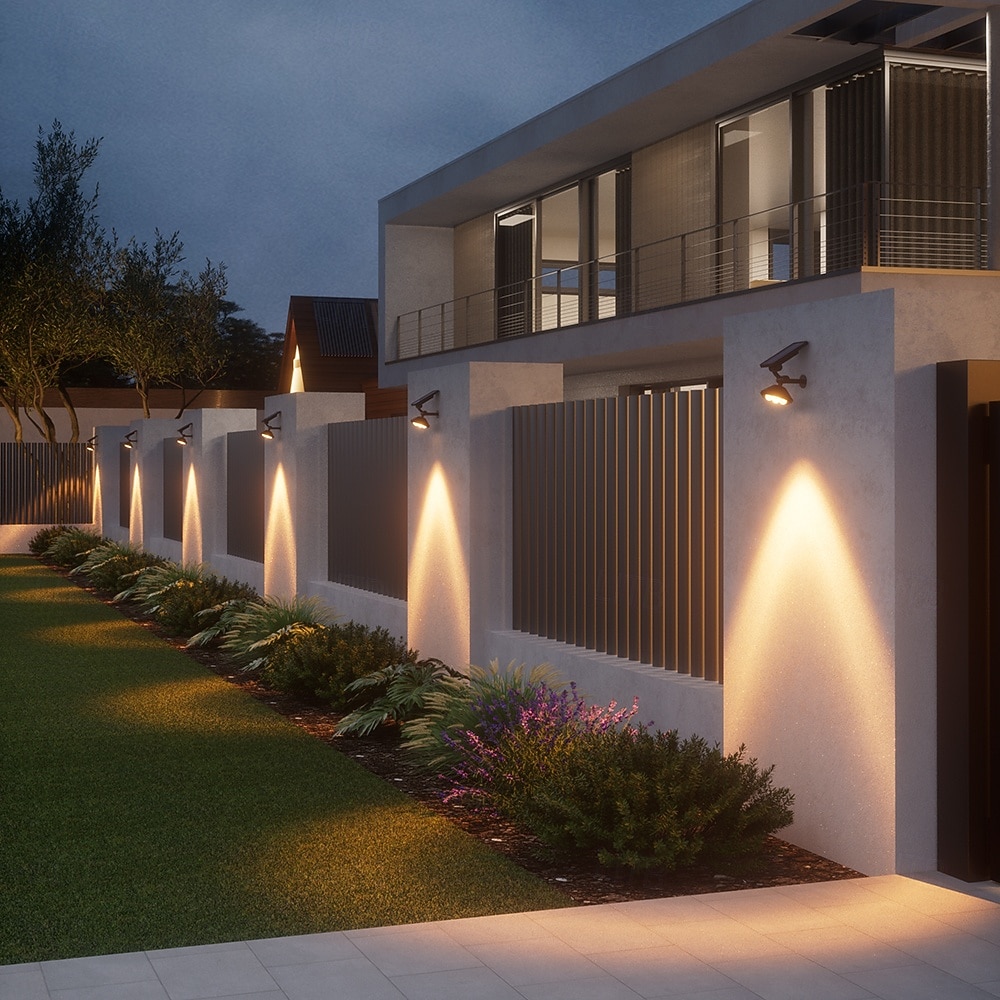 Luces solares para árboles, focos exteriores, apliques impermeables para exteriores, iluminación de patios y jardines, luces solares de atardecer, luces navideñas para el hogar, patio, garaje, césped 2025 - $21.99 –P4