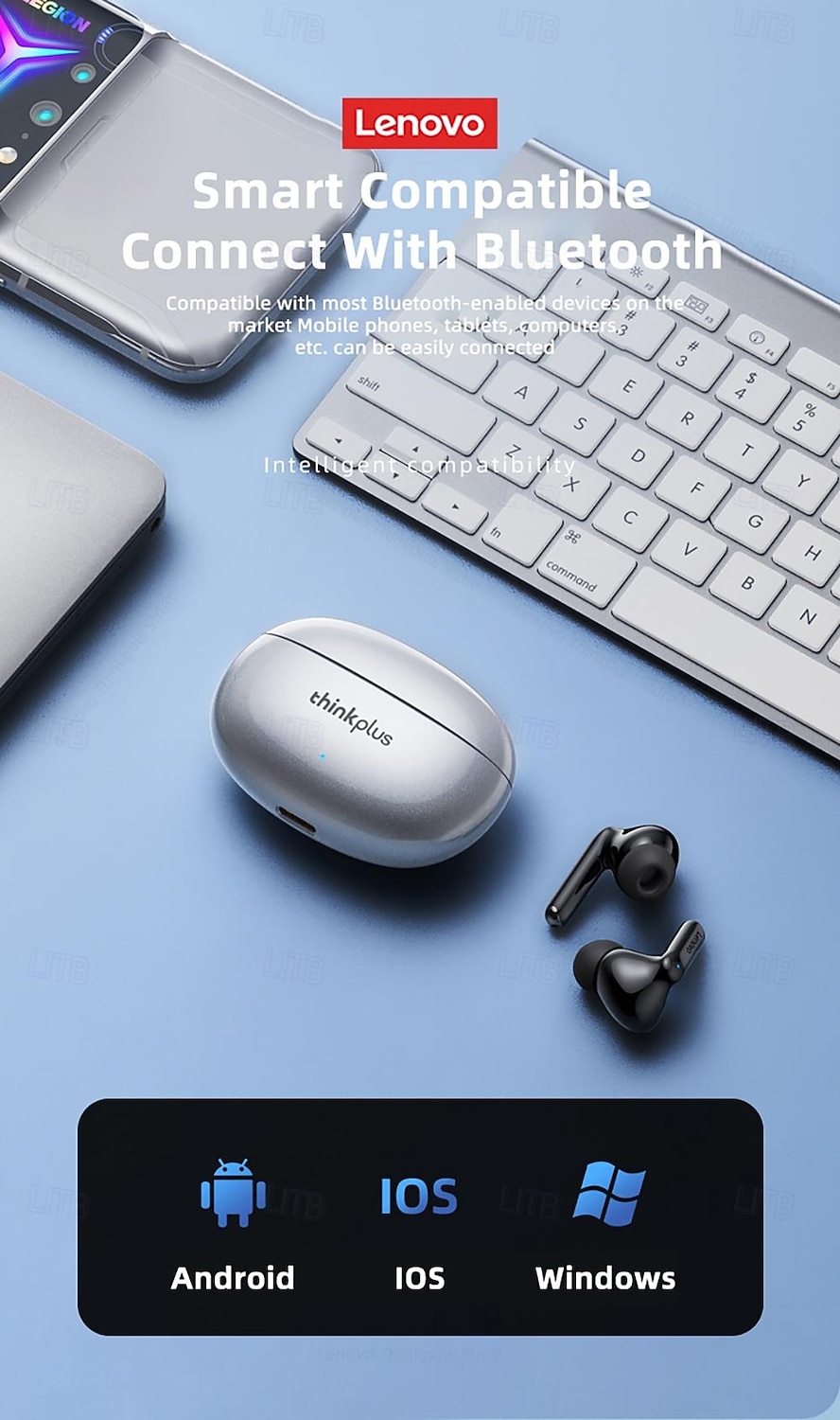 Беспроводные наушники Lenovo XT88 TWS с Bluetooth 5.3, эргономичный дизайн, глубокие басы, наушники-вкладыши для Apple, Samsung, Huawei, Xiaomi, Mi, для бега, повседневного использования, путешествий, 2026 - $29.99 –P16