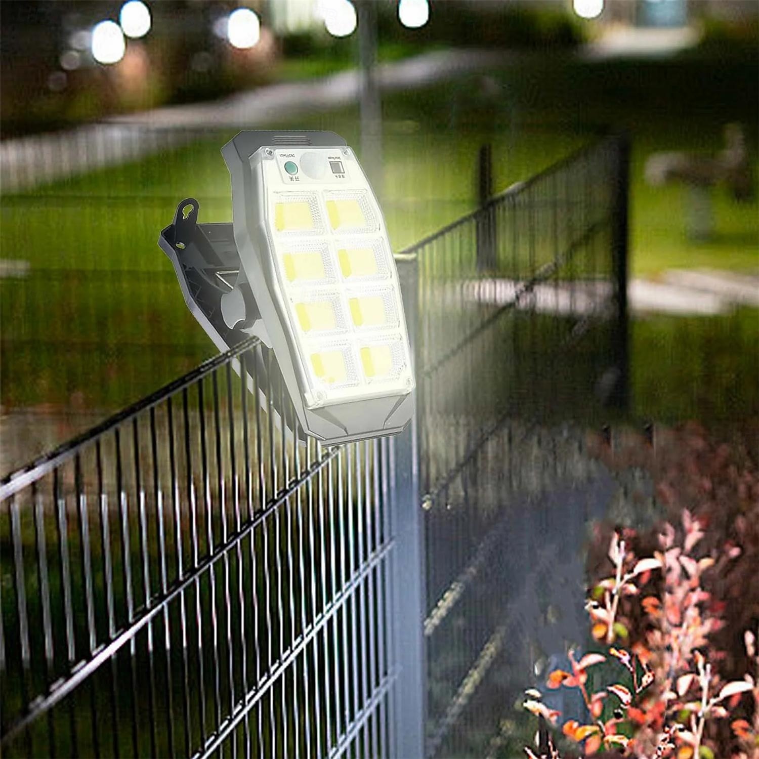 Solar Motion Sensor Remote Control Lights Outdoor Clip on Solar Lights  Outdoor Waterproof High Bright Solar Powered Security Lights for Outside Fence  Chain Link Camping 1PC 2025 - $27.99